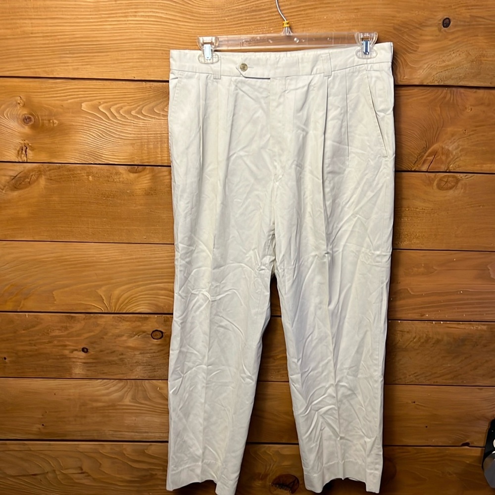 Ballin Relax Pleated Cotton/Lyocell Chino Style Pants. Men 34x28 business casual